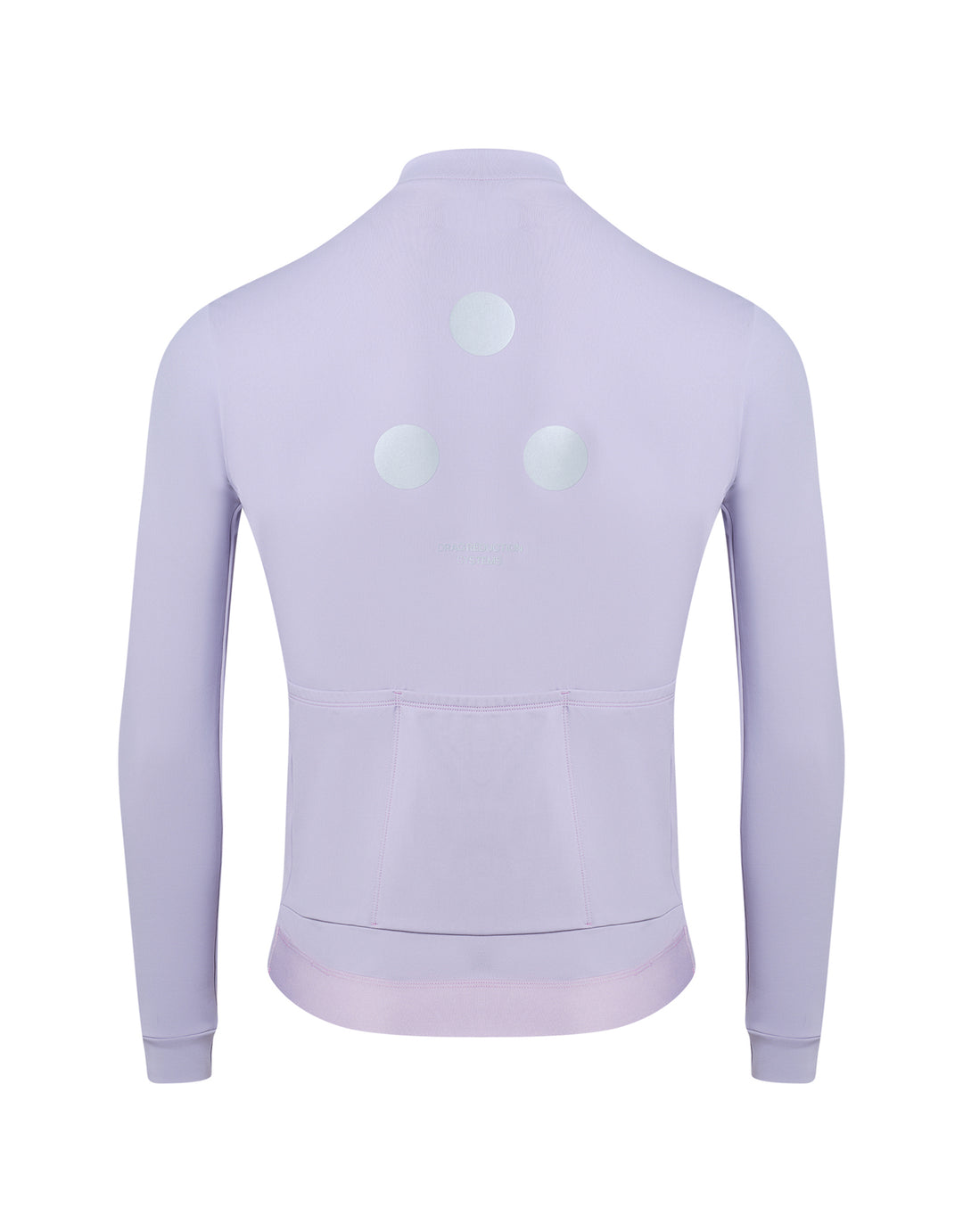 Light purple DRS cycling jersey with 3-dot branding on the back against a white background