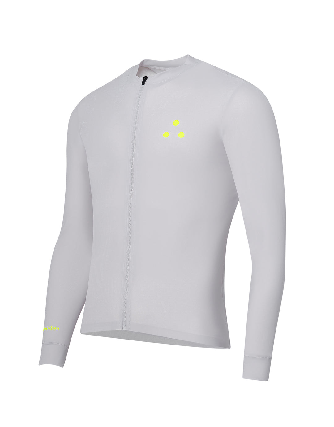 Light grey DRS long-sleeve cycling jersey with a brand logo on a white background