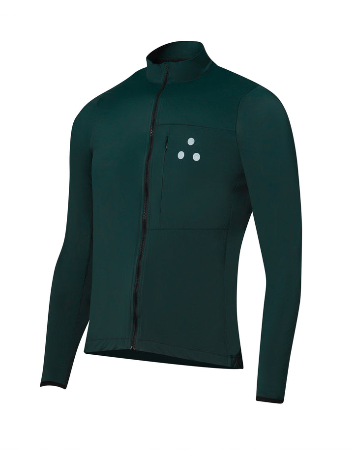 Dark green long-sleeve athletic jacket with a DRS logo on a white background
